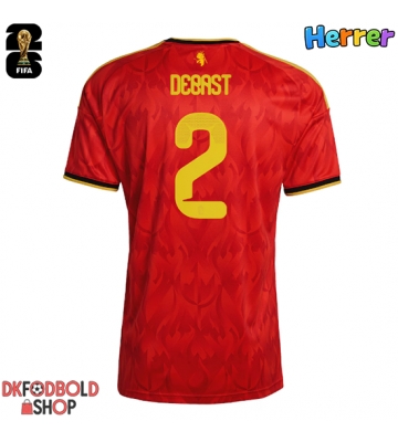 Belgien Zeno Debast #2 Hjemmebanetrøje VM 2026 Kort ærmer